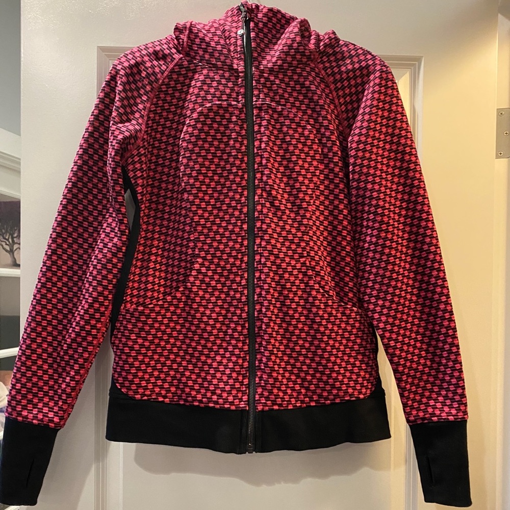 Lululemon Pink and Black Scuba Hoodie